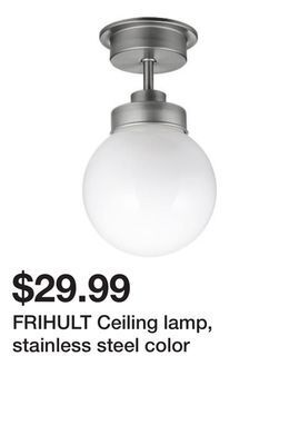 Ikea Frihult ceiling lamp, stainless steel color offer