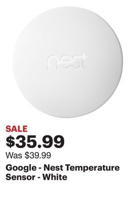 Best Buy Google - nest temperature sensor - white offer