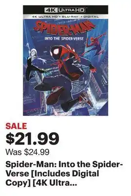 Best Buy Spider-man: into the spider-verse [includes digital copy] [4k ultra hd blu-ray/blu-ray] [2018] offer