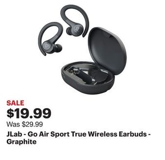 Best Buy Jlab - go air sport true wireless earbuds - graphite offer