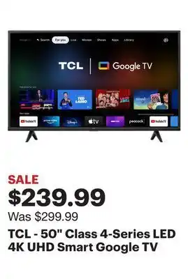 Best Buy Tcl - 50 class 4-series led 4k uhd smart google tv offer