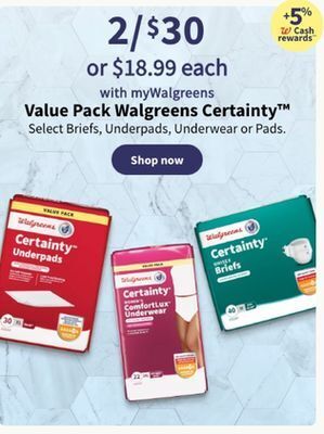Walgreens Value pack walgreens certainty offer