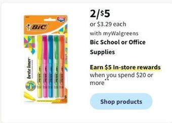 Walgreens Bic school or office supplies offer