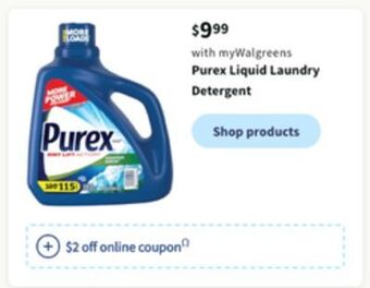 Walgreens Purex liquid laundry detergent offer