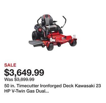 Tractor Supply Company 50 in. timecutter ironforged deck kawasaki 23 hp v-twin gas dual hydrostatic zero turn riding mower offer
