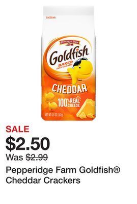 Wegmans Pepperidge farm goldfish® cheddar crackers offer