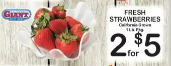 Foodland FRESH STRAWBERRIES California Grown 1 Lb. Pkg. offer