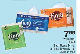 CVS Fiora bath tissue 24-roll or paper towels 12-roll offer