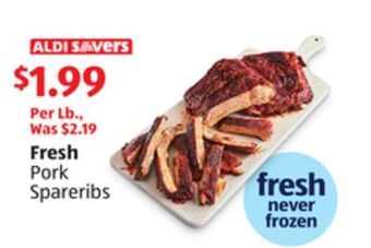 Aldi Fresh pork spareribs offer
