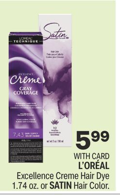 CVS L'oréal excellence creme hair dye 1.74 oz. or satin hair color offer