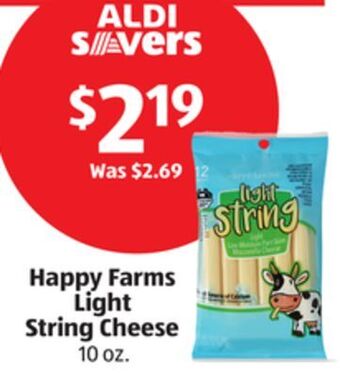 Aldi Happy farms light string cheese offer