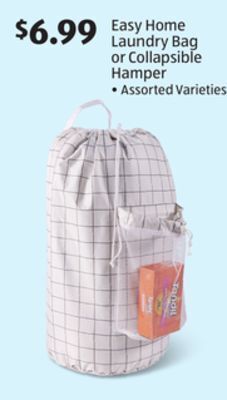 Aldi Easy home laundry bag or collapsible hamper offer