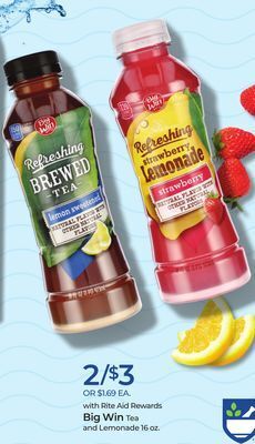 Rite Aid Big win tea and lemonade offer