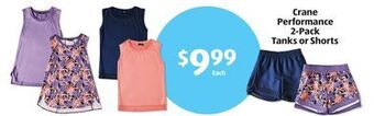 Aldi Crane performance 2-pack tanks or shorts offer