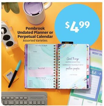 Aldi Pembrook undated planner or perpetual calendar offer