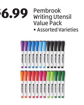 Aldi Pembrook writing utensil value pack offer