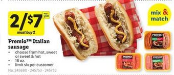 Lidl Premio™ italian sausage offer