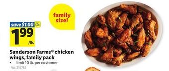 Lidl Sanderson farms® chicken wings, family pack offer