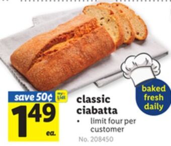 Lidl Classic ciabatta offer