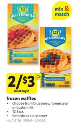 Lidl Frozen waffles offer