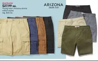 JC Penney Young men's arizona shorts offer