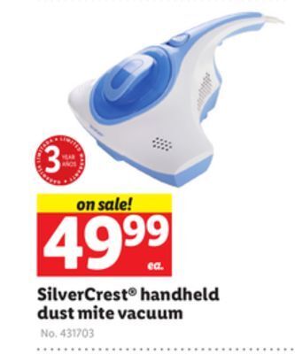 Lidl Silvercrest® handheld dust mite vacuum offer