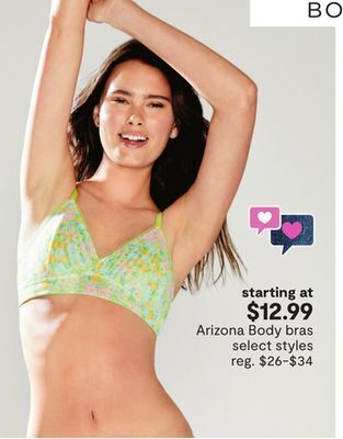 JC Penney Arizona body bras offer