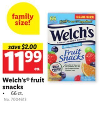 Lidl Welch's® fruit snacks offer
