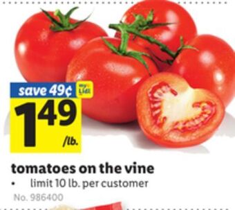 Lidl Tomatoes on the vine offer