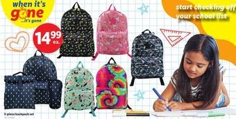 Lidl 3-piece backpack set offer