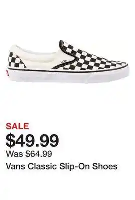 Dick's Sporting Goods Vans classic slip-on shoes offer