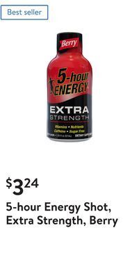 Walmart 5-hour energy shot, extra strength, berry offer