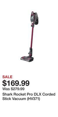 Kohl's Shark rocket pro dlx corded stick vacuum (hv371) offer