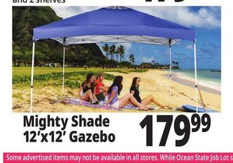 Ocean State Job Lot Mighty shade 12' x 12' one-touch pop-up gazebo offer