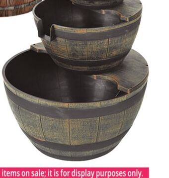 Ocean State Job Lot 3-tier whiskey barrel fountain offer