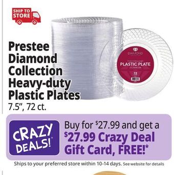 Ocean State Job Lot Prestee diamond collection heavy-duty plastic plates offer