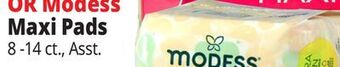 Ocean State Job Lot Modess maxi pads offer