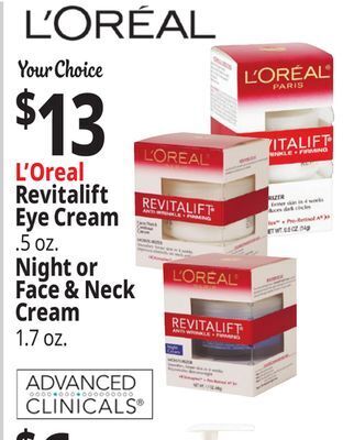 Ocean State Job Lot L'oreal revitalift anti-wrinkle + firming face/neck contour cream, 1.7 oz offer