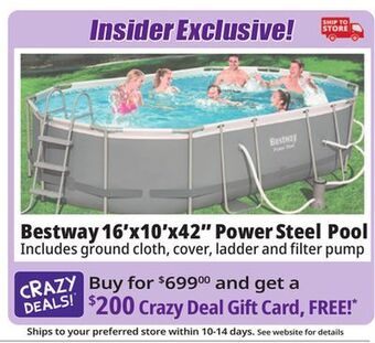 Ocean State Job Lot Bestway 16' above ground power steel oval pool set offer