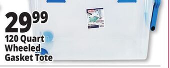 Ocean State Job Lot 120 quart wheeled gasket tote offer