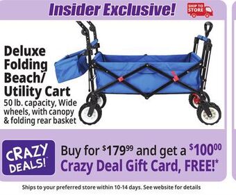 Ocean State Job Lot Deluxe folding all-terrain wagon with canopy offer