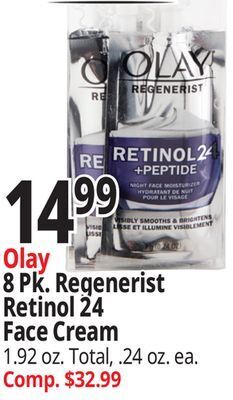 Ocean State Job Lot Olay 8 pk. regenerist retinol 24 face cream offer