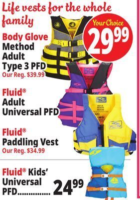 Ocean State Job Lot Life vests offer