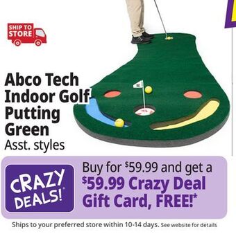Ocean State Job Lot Abco tech indoor golf putting green, 3' x 9' offer