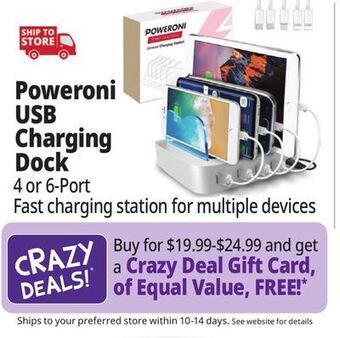 Ocean State Job Lot Poweroni usb charging dock offer