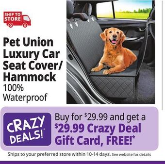 Ocean State Job Lot Pet union car seat cover/hammock for dogs, black offer