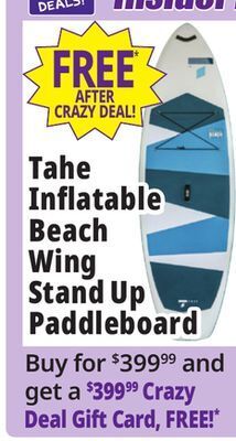 Ocean State Job Lot Tahe 11' inflatable beach wing stand up paddleboard offer