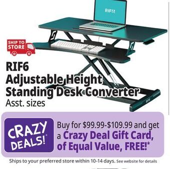 Ocean State Job Lot Rif6 adjustable height standing desk converter offer