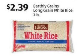 Aldi Earthly Grains Long Grain White Rice 3lb. offer