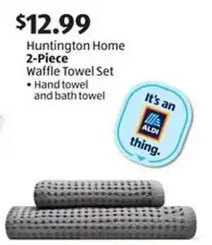 Aldi Huntington Home 2-Piece Waffle Towel Set offer